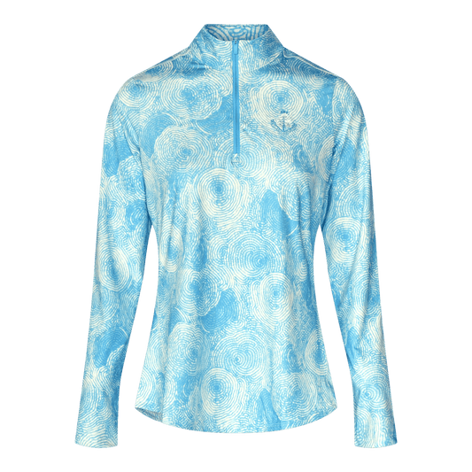 W Ult C Pattern 1/4 Zip - Semi Blue Burst